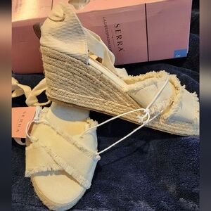 Serra Women's Natural Espadrille Wedges Size 8 NWT